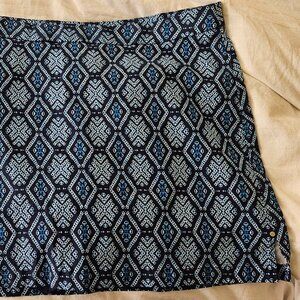 RAFAELLA Blue Tile Mosaic pattern skort, size XXL